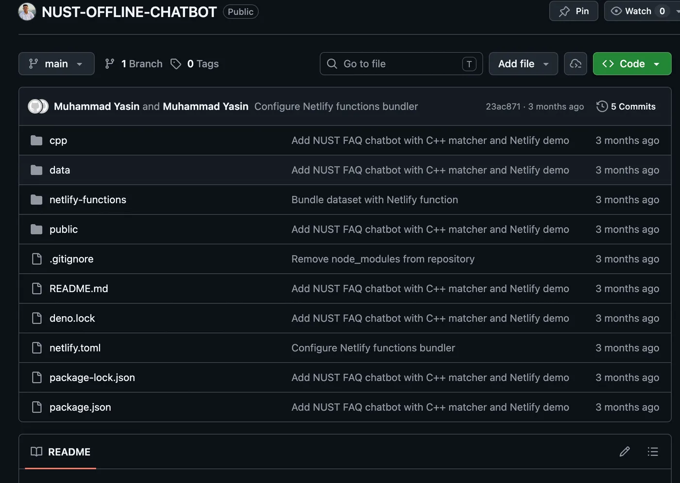 NUST Offline Chatbot